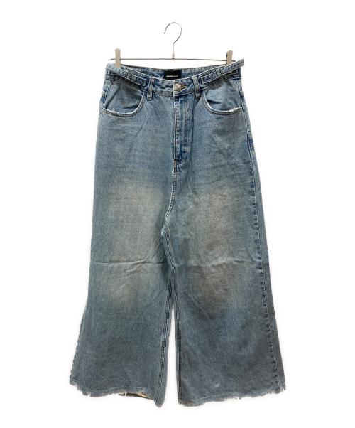 masonprince（メゾンプリンス）masonprince (メゾンプリンス) サイドベルト ワイド フレアデニム インディゴ サイズ:2の古着・服飾アイテム