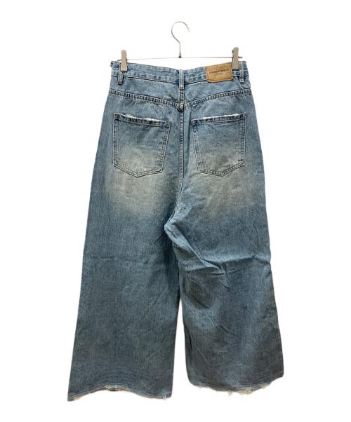 masonprince（メゾンプリンス）masonprince (メゾンプリンス) サイドベルト ワイド フレアデニム インディゴ サイズ:2の古着・服飾アイテム