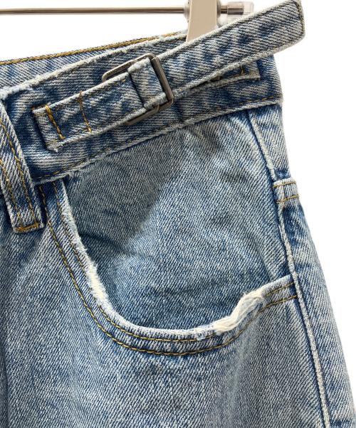 masonprince（メゾンプリンス）masonprince (メゾンプリンス) サイドベルト ワイド フレアデニム インディゴ サイズ:2の古着・服飾アイテム