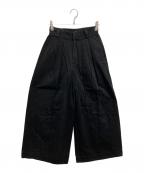 Plageプラージュ）の古着「R'IAM タックワイドパンツ」｜ブラック