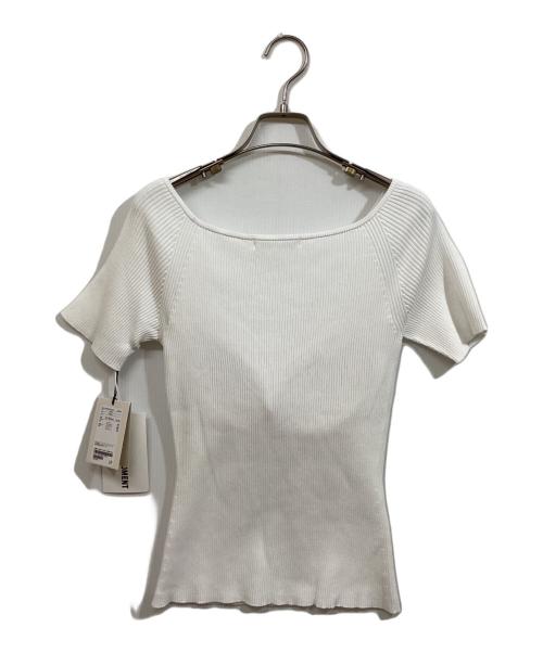 NICENICE MOMENT（ナイスナイス モーメント）NICENICE MOMENT (ナイスナイス モーメント) OPEN SHOULDER ニット ホワイト サイズ:	SIZE Sの古着・服飾アイテム