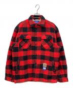 CarHartt×PACCBETカーハート×ラスベート）の古着「SHIRT JACKET　シャツジャケット　コラボジャケット」｜レッド×ブラック
