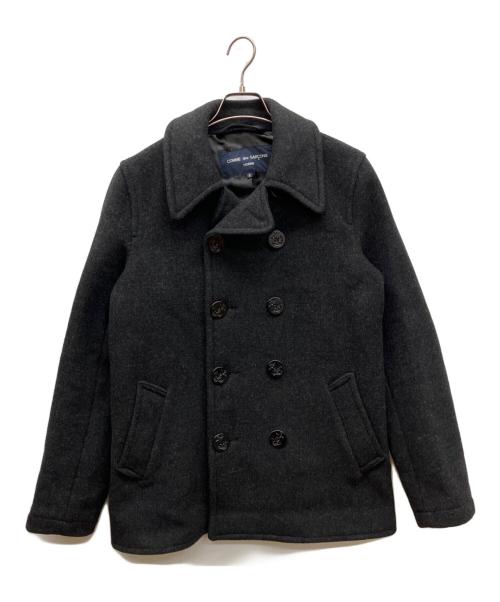 COMME des GARCONS HOMME（コムデギャルソン オム）COMME des GARCONS HOMME (コムデギャルソン オム) Pコート メルトンコート チャコールグレー サイズ:Ｓの古着・服飾アイテム