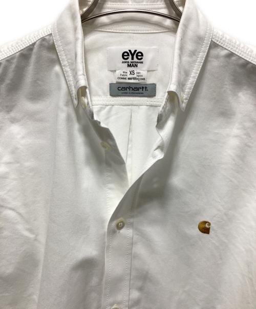 eYe COMME des GARCONS JUNYAWATANABE MAN（アイ コム デ ギャルソン ジュンヤ ワタナベ マン）eYe COMME des GARCONS JUNYAWATANABE MAN (アイ コム デ ギャルソン ジュンヤ ワタナベ マン) CarHartt (カーハート) ボタンダウンシャツ ホワイト サイズ:ＸＳの古着・服飾アイテム