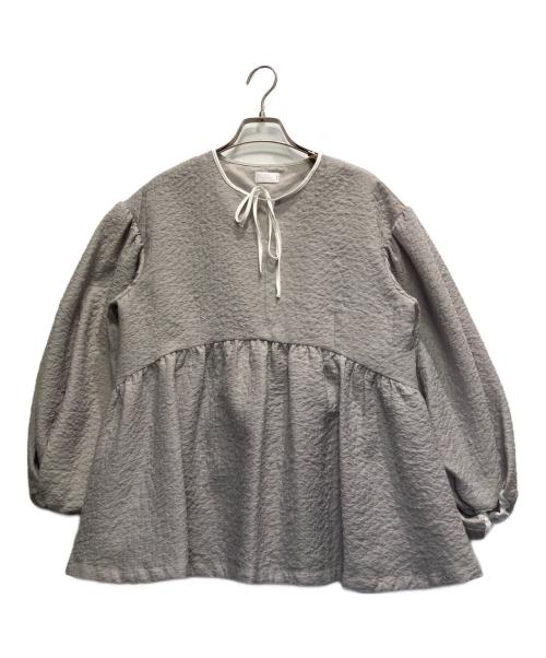 Sono（ソーノ）Sono (ソーノ) オーガンジャカードプチリボンタイブラウス グレー サイズ:FREEの古着・服飾アイテム