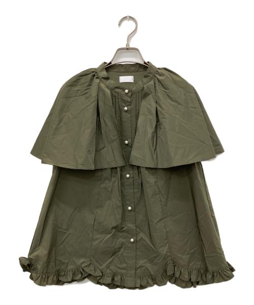 Sono（ソーノ）Sono (ソーノ) ケープスリーブ フリルフルヘムブラウス オリーブ サイズ:1の古着・服飾アイテム