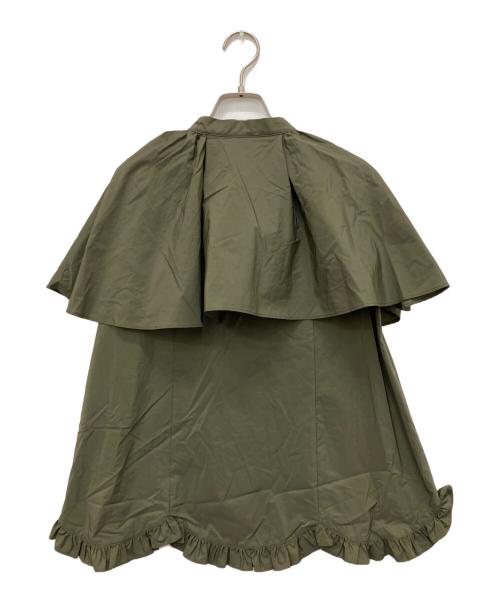 Sono（ソーノ）Sono (ソーノ) ケープスリーブ フリルフルヘムブラウス オリーブ サイズ:1の古着・服飾アイテム