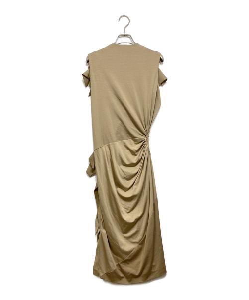 BURBERRY（バーバリー）BURBERRY (バーバリー) Tie Detail Tri-tone Silk Jersey Dress ベージュ サイズ:36の古着・服飾アイテム
