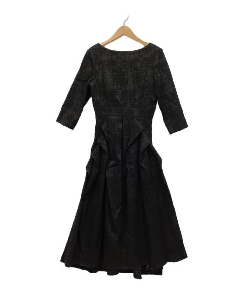 L'AUBE BLANC（ローブ ブラン）L'AUBE BLANC (ローブ ブラン) Tuck drape Jacquard Dress ブラック サイズ:S 未使用品の古着・服飾アイテム