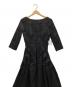 L'AUBE BLANC (ローブ ブラン) Tuck drape Jacquard Dress ブラック サイズ:S 未使用品：13000円