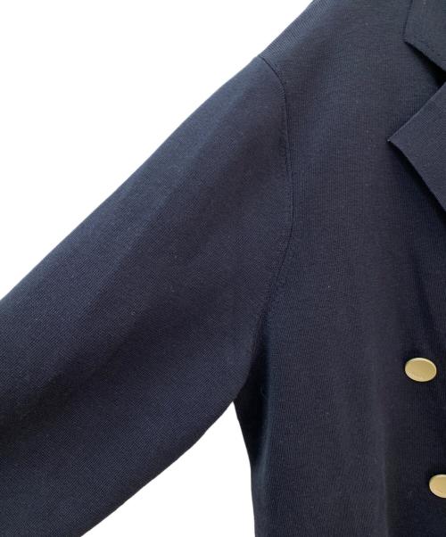 ebure（エブール）ebure (エブール) コットンシルク ニットジャケット ネイビー サイズ:38の古着・服飾アイテム