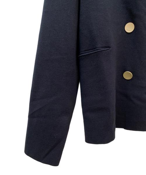 ebure（エブール）ebure (エブール) コットンシルク ニットジャケット ネイビー サイズ:38の古着・服飾アイテム