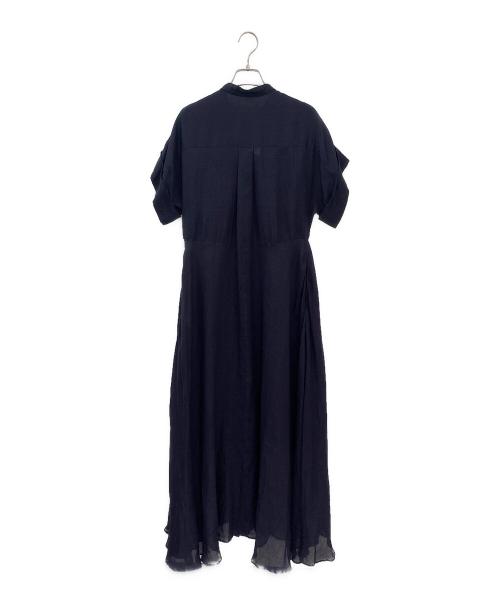 ebure（エブール）ebure (エブール) ラミーツイル ワンピース ネイビー サイズ:38の古着・服飾アイテム