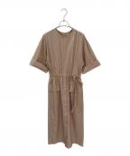 ebureエブール）の古着「コットンカラーストライプ ワンピース」｜ベージュ