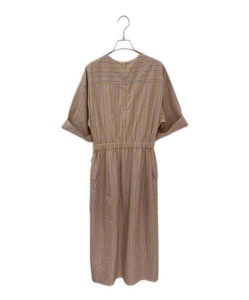 ebure（エブール）ebure (エブール) コットンカラーストライプ ワンピース ベージュ サイズ:38の古着・服飾アイテム