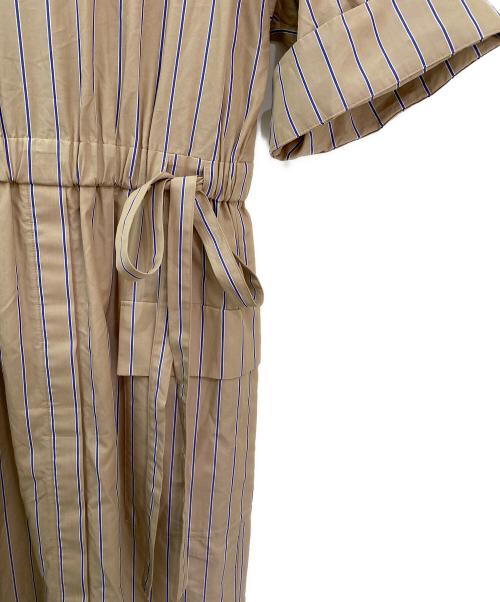 ebure（エブール）ebure (エブール) コットンカラーストライプ ワンピース ベージュ サイズ:38の古着・服飾アイテム