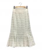 Snidelスナイデル）の古着「レースアップテクスチャースカート」｜アイボリー