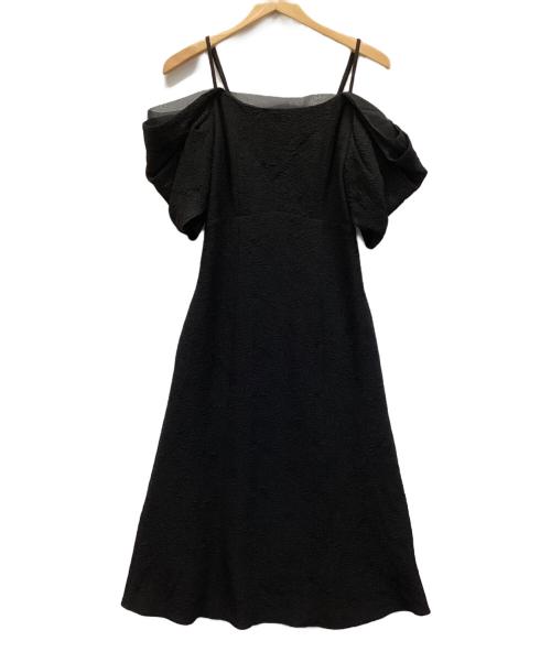 Snidel（スナイデル）Snidel (スナイデル) オフショルシアーレイヤードデザインワンピ ブラック サイズ:1の古着・服飾アイテム