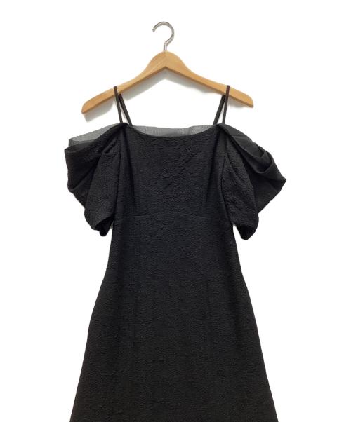 Snidel（スナイデル）Snidel (スナイデル) オフショルシアーレイヤードデザインワンピ ブラック サイズ:1の古着・服飾アイテム