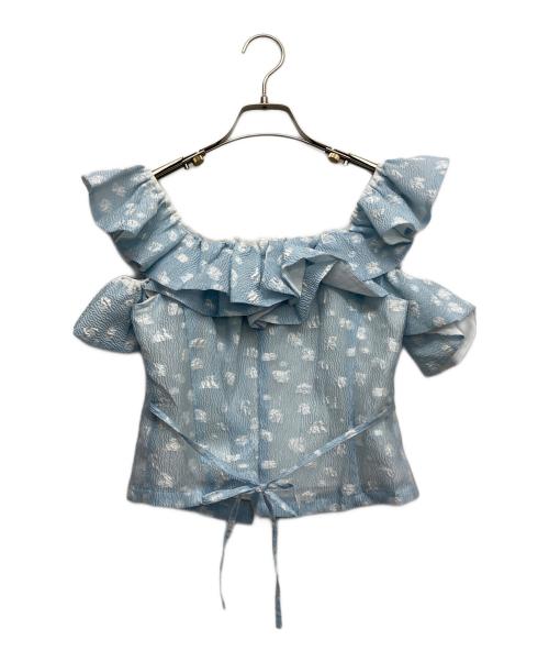 Snidel（スナイデル）Snidel (スナイデル) フラワージャガードブラウス ブルー サイズ:F 未使用品の古着・服飾アイテム