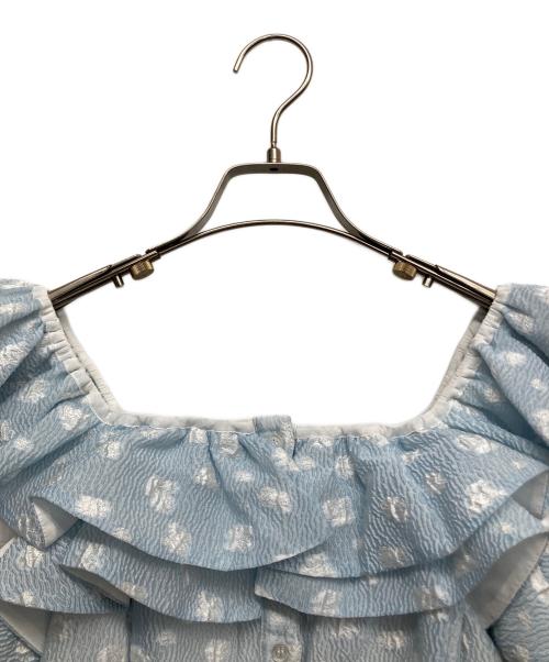 Snidel（スナイデル）Snidel (スナイデル) フラワージャガードブラウス ブルー サイズ:F 未使用品の古着・服飾アイテム