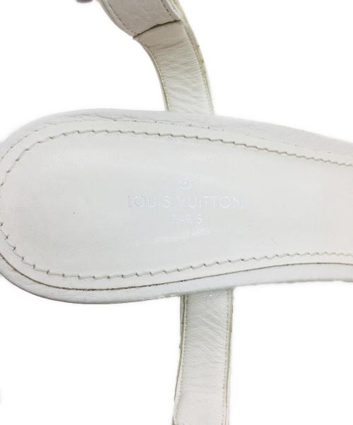 LOUIS VUITTON（ルイ ヴィトン）LOUIS VUITTON (ルイ ヴィトン) ウェッジソールフラワーサンダル ホワイト サイズ:37.5の古着・服飾アイテム