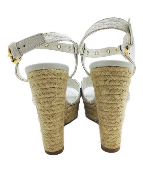 LOUIS VUITTON（ルイ ヴィトン）LOUIS VUITTON (ルイ ヴィトン) ウェッジソールフラワーサンダル ホワイト サイズ:37.5の古着・服飾アイテム