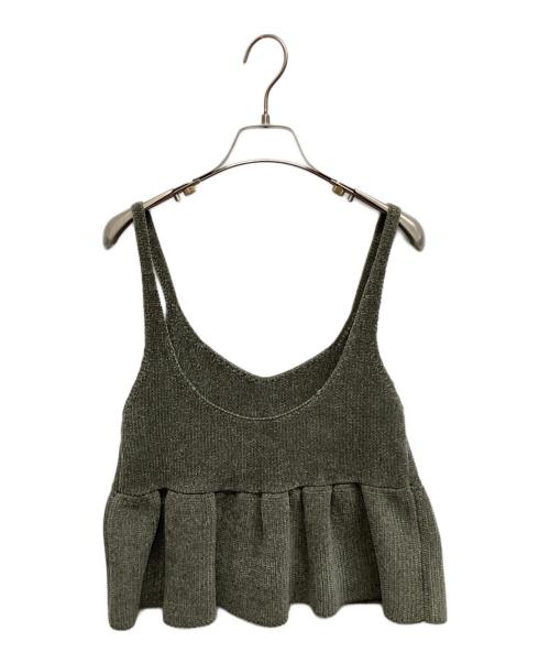 MIESROHE（ミースロエ）MIESROHE (ミースロエ) モールペプラムニットビスチェ カーキ サイズ:Freeの古着・服飾アイテム