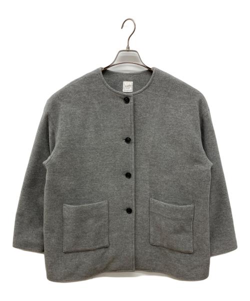 nofl（ノフル）nofl (ノフル) アンゴラ混スエードノーカラージャケット グレー サイズ:M-Ⅼの古着・服飾アイテム