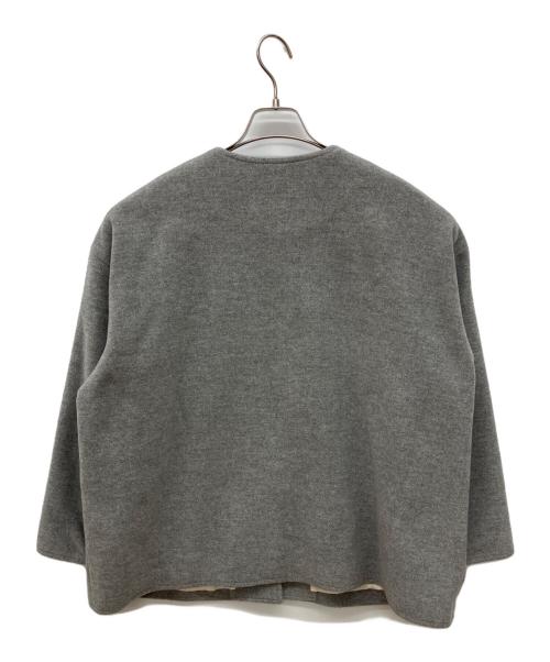 nofl（ノフル）nofl (ノフル) アンゴラ混スエードノーカラージャケット グレー サイズ:M-Ⅼの古着・服飾アイテム