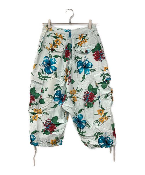 JUNYA WATANABE COMME des GARCONS MAN PINK（ジュンヤワタナベ コムデギャルソンマン ピンク）JUNYA WATANABE COMME des GARCONS MAN PINK (ジュンヤワタナベ コムデギャルソンマン ピンク) フラワープリントパンツ ブルー サイズ:Sの古着・服飾アイテム