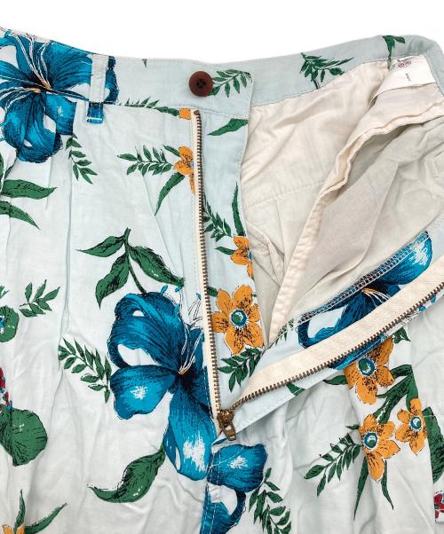 JUNYA WATANABE COMME des GARCONS MAN PINK（ジュンヤワタナベ コムデギャルソンマン ピンク）JUNYA WATANABE COMME des GARCONS MAN PINK (ジュンヤワタナベ コムデギャルソンマン ピンク) フラワープリントパンツ ブルー サイズ:Sの古着・服飾アイテム