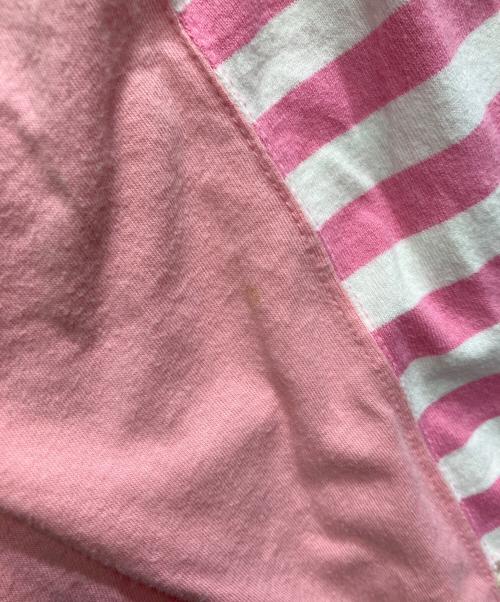COMME des GARCONS（コムデギャルソン）COMME des GARCONS (コムデギャルソン) ボーダー×花柄ロングスリーブカットソー ピンク サイズ:Sの古着・服飾アイテム