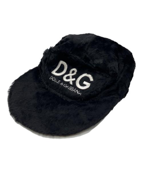 DOLCE & GABBANA（ドルチェ＆ガッバーナ）DOLCE & GABBANA (ドルチェ＆ガッバーナ) ロゴエコファーキャップ ブラック サイズ:Sの古着・服飾アイテム
