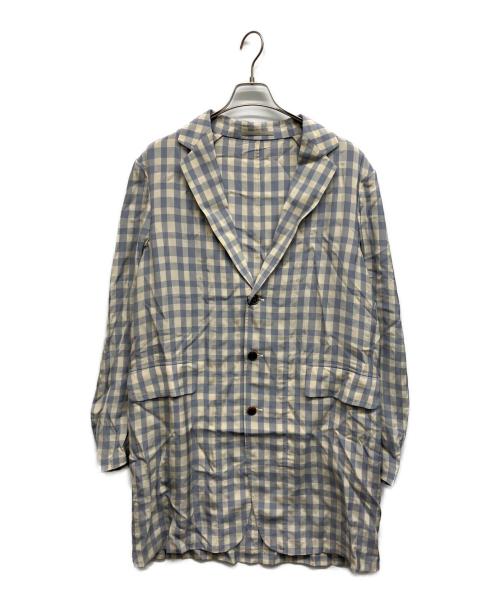 SCYE（サイ）SCYE (サイ) ギンガムチェックチェスターコート グレー×ベージュ サイズ:38の古着・服飾アイテム