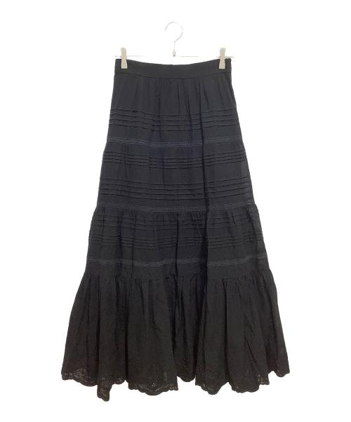 CADUNE（カデュネ）CADUNE (カデュネ) 高山都さんコラボ 刺しゅうスカート ブラック サイズ:38の古着・服飾アイテム