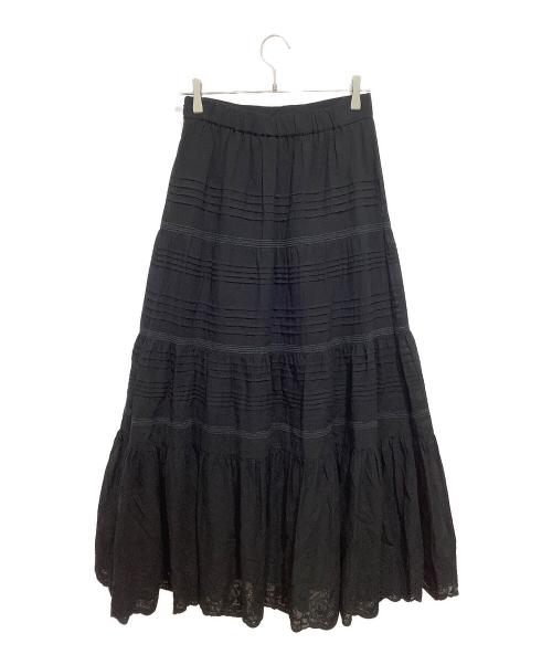 CADUNE（カデュネ）CADUNE (カデュネ) 高山都さんコラボ 刺しゅうスカート ブラック サイズ:38の古着・服飾アイテム