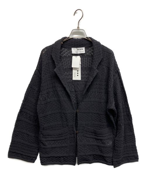 THREE DOTS（スリードッツ）THREE DOTS (スリードッツ) ストライプ レースジャケット ソフトブラック サイズ:S 未使用品の古着・服飾アイテム