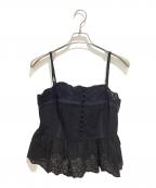 CADUNEカデュネ）の古着「高山都さんコラボ 刺しゅうキャミソール」｜ブラック