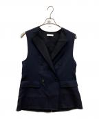 EPOCAエポカ）の古着「ウーステッドウールリバー ノーカラージレ」｜ネイビー