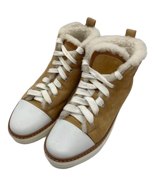 HERMES（エルメス）HERMES (エルメス) ハイカットスニーカー キャメル×ホワイト サイズ:37の古着・服飾アイテム