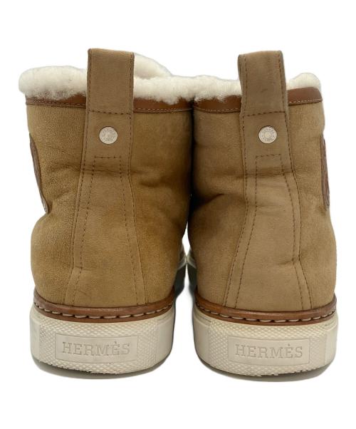 HERMES（エルメス）HERMES (エルメス) ハイカットスニーカー キャメル×ホワイト サイズ:37の古着・服飾アイテム