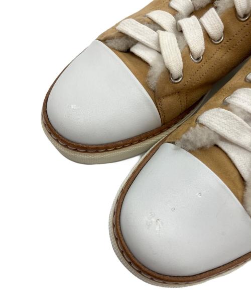 HERMES（エルメス）HERMES (エルメス) ハイカットスニーカー キャメル×ホワイト サイズ:37の古着・服飾アイテム