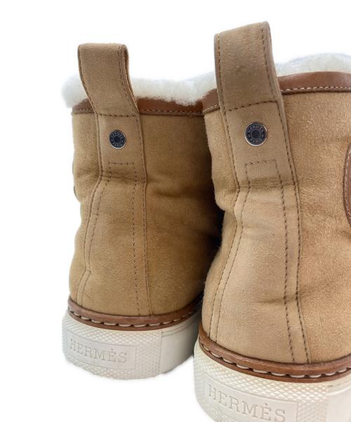 HERMES（エルメス）HERMES (エルメス) ハイカットスニーカー キャメル×ホワイト サイズ:37の古着・服飾アイテム