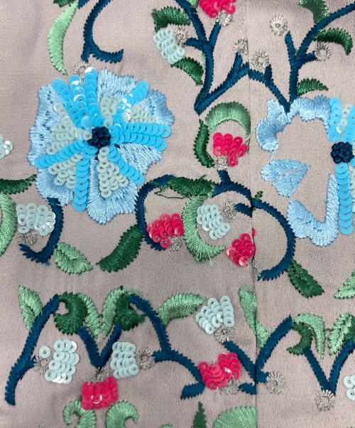GRACE CONTINENTAL（（グレースコンチネンタル）GRACE CONTINENTAL (（グレースコンチネンタル) フラワースパン刺繍ワンピース/17235032 パープル サイズ:38の古着・服飾アイテム
