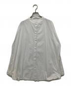 SEEALLシーオール）の古着「EXTRAOVER BAND COLLAR SHIRTS」｜ホワイト