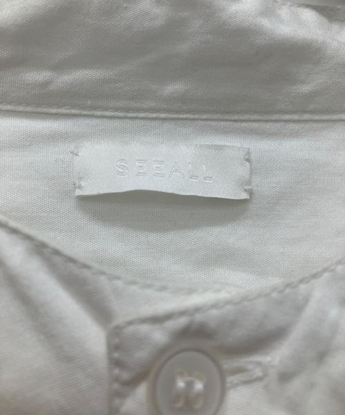 SEEALL（シーオール）SEEALL (シーオール) EXTRAOVER BAND COLLAR SHIRTS ホワイト サイズ:44の古着・服飾アイテム