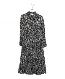 GANNI（ガニー）の古着「レーヨンフラワープリントワンピース」｜ブラック