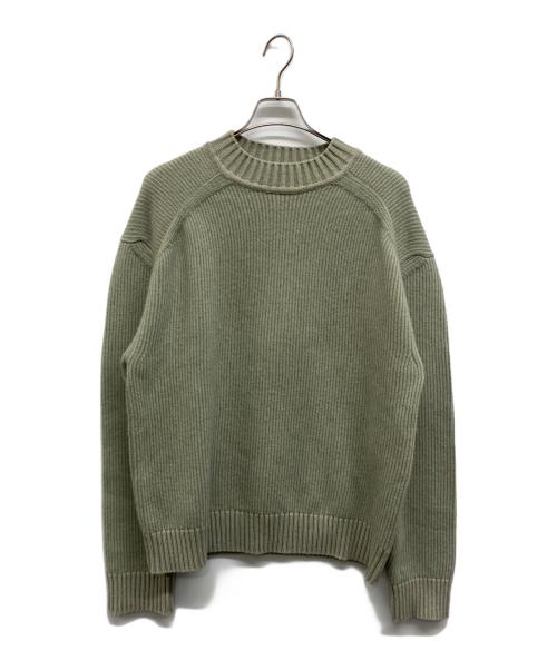 JIL SANDER+（ジルサンダープラス）JIL SANDER+ (ジルサンダープラス) クルーネックニット グリーン サイズ:Sの古着・服飾アイテム