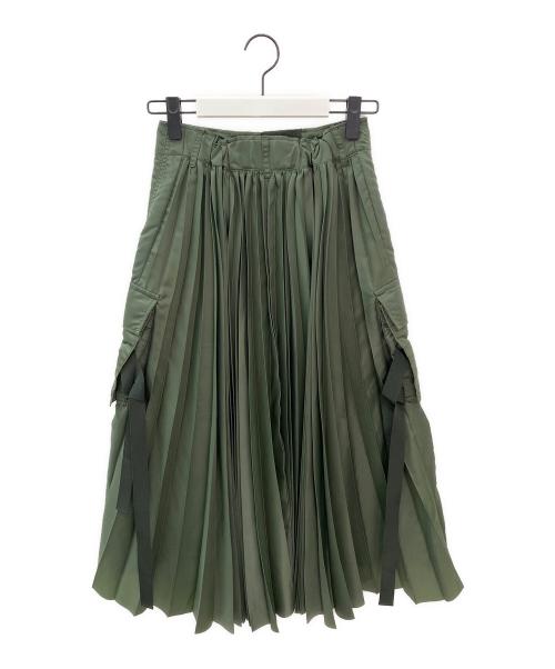 sacai（サカイ）sacai (サカイ) ナイロンツイル バックプリーツスカート オリーブ サイズ:１の古着・服飾アイテム